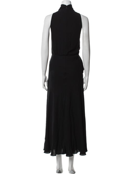 Brandon Maxwell Mock Neck Long Dress