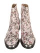 Brandon Maxwell Leather Floral Print Combat Boots