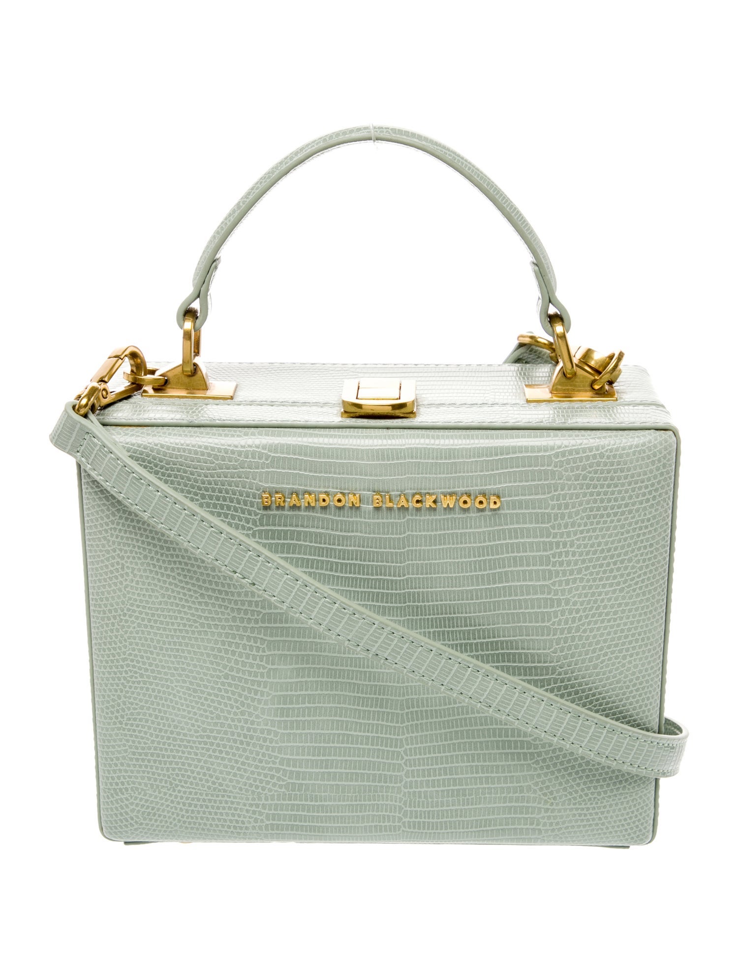 Brandon Maxwell Embossed Leather Top Handle Bag