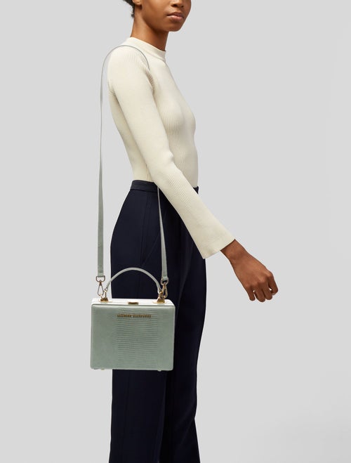 Brandon Maxwell Embossed Leather Top Handle Bag