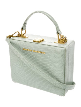 Brandon Maxwell Embossed Leather Top Handle Bag