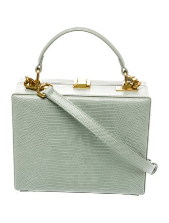 Brandon Maxwell Embossed Leather Top Handle Bag