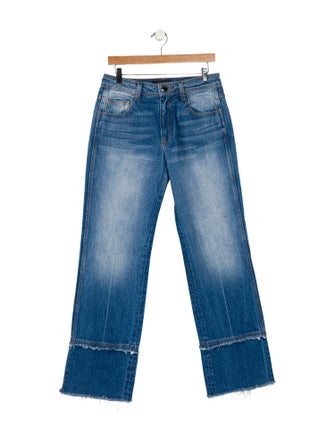 Brandon Maxwell Mid-Rise Wide Leg Jeans