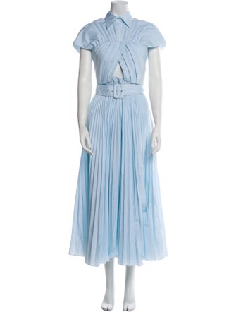 Brandon Maxwell Mock Neck Long Dress