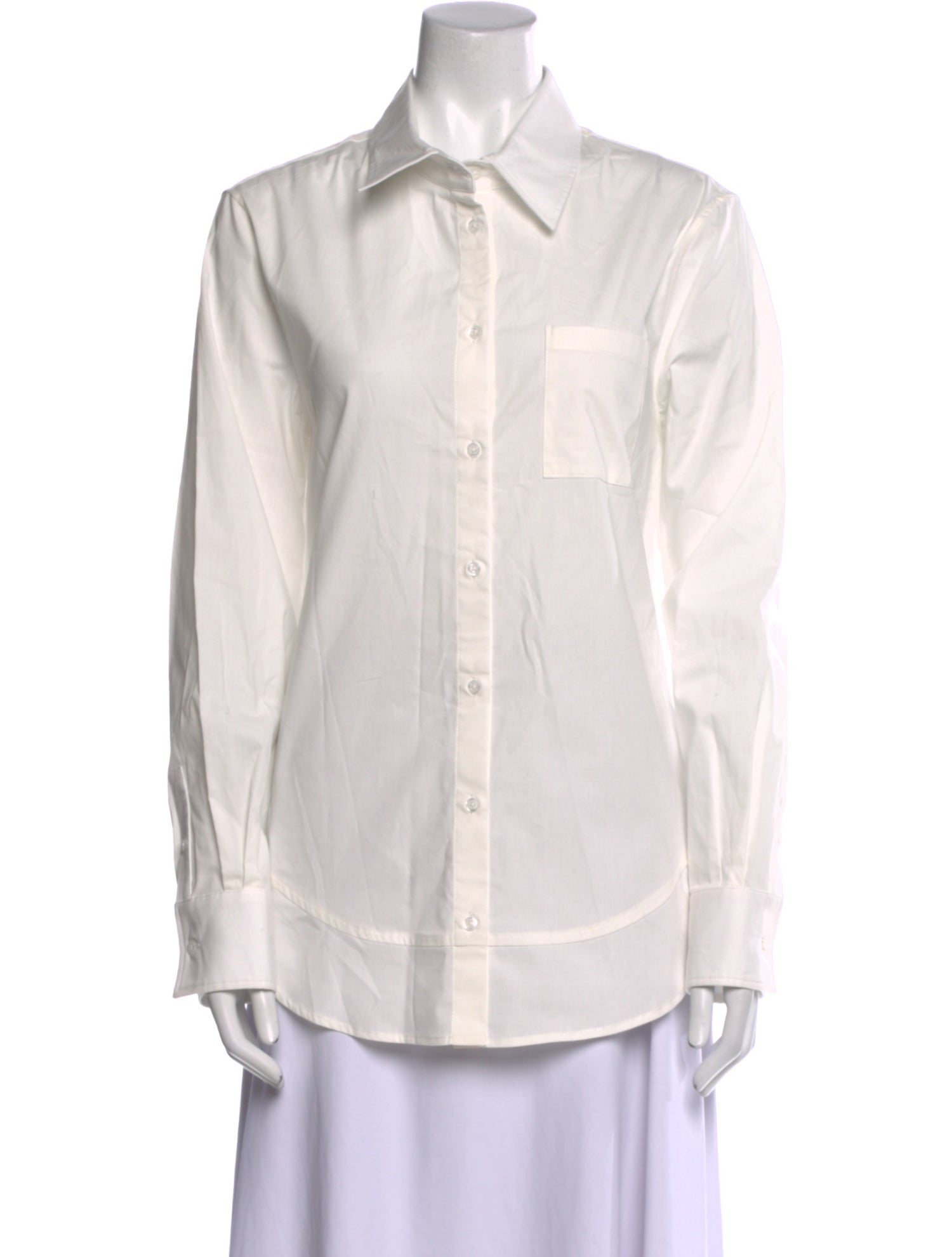 Brandon Maxwell Long Sleeve Button-Up Top