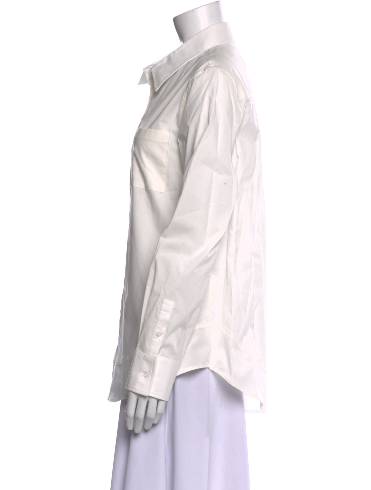 Brandon Maxwell Long Sleeve Button-Up Top