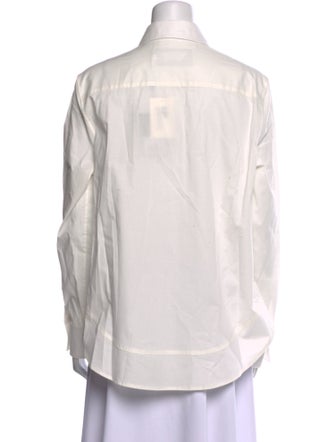 Brandon Maxwell Long Sleeve Button-Up Top