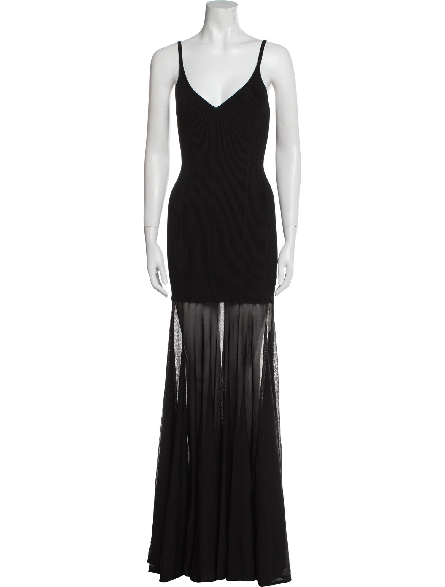 Brandon Maxwell V-Neck Long Dress