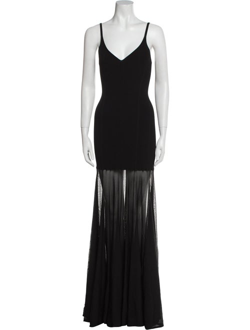 Brandon Maxwell V-Neck Long Dress