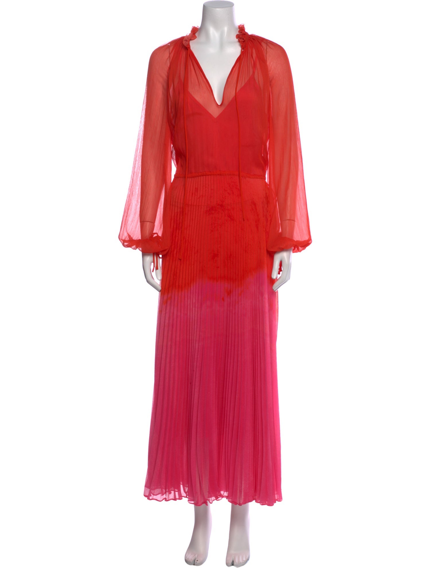 Brandon Maxwell V-Neck Long Dress