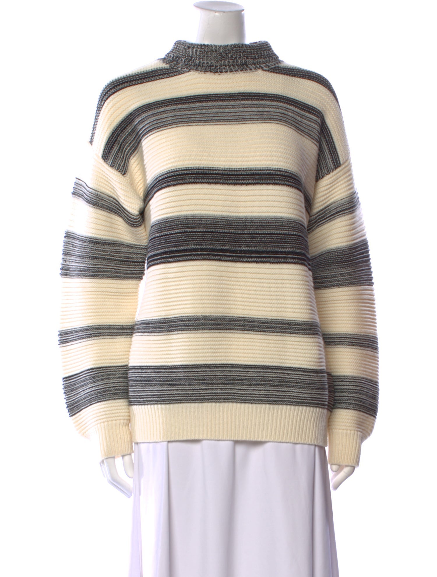 Brandon Maxwell Merino Wool Striped Sweater