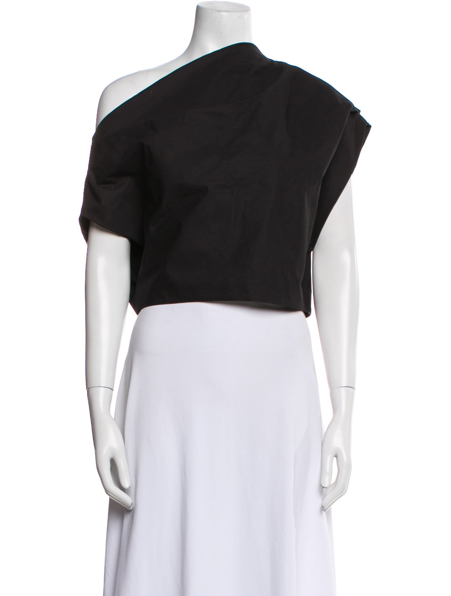 Brandon Maxwell Asymmetrical Short Sleeve Crop Top w/ Tags