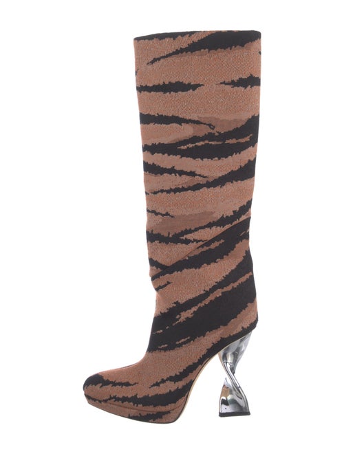 Brandon Maxwell Canvas Animal Print Boots