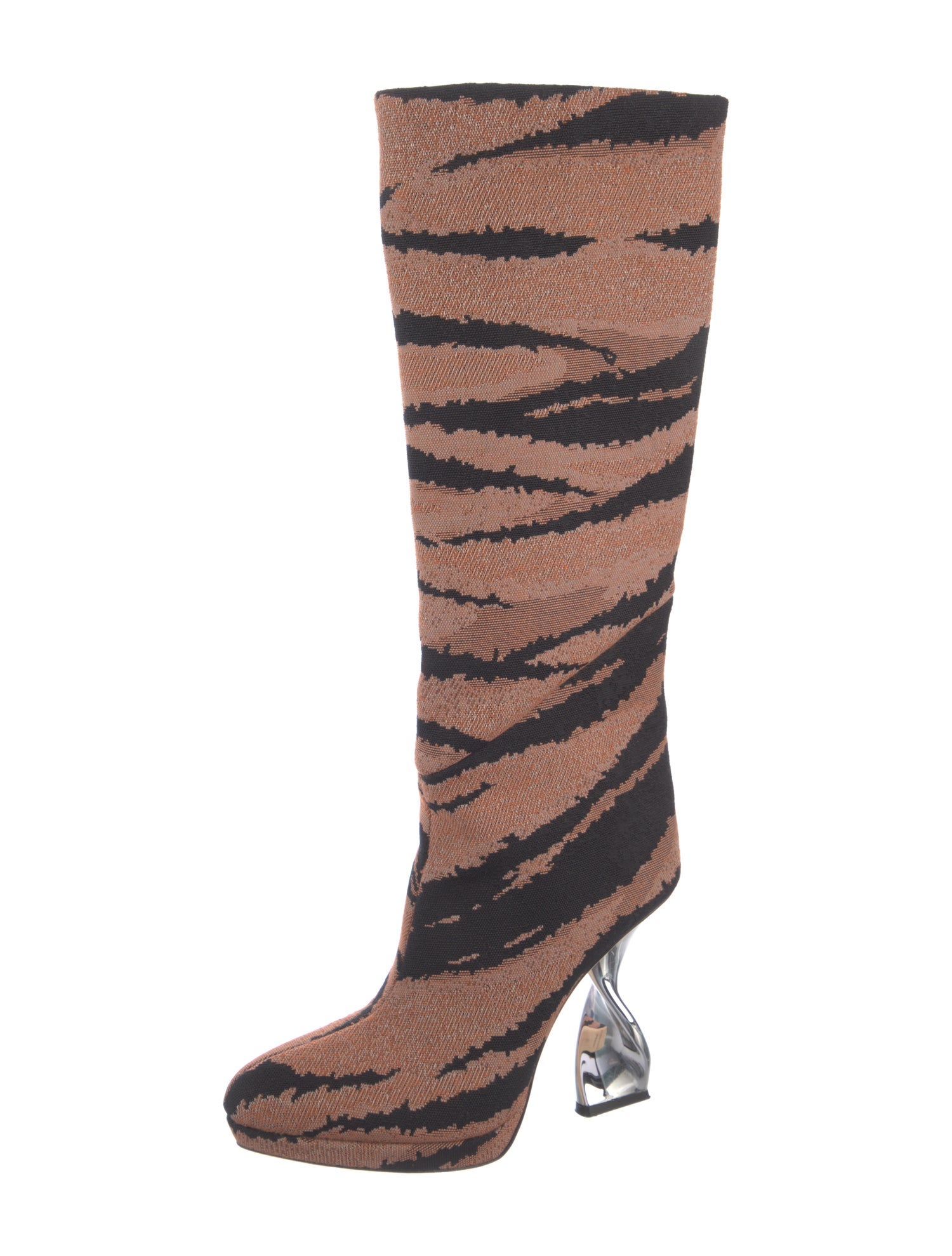 Brandon Maxwell Canvas Animal Print Boots