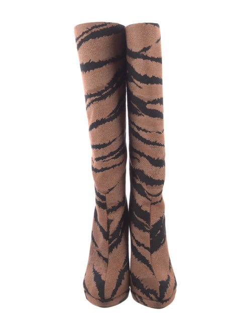 Brandon Maxwell Canvas Animal Print Boots