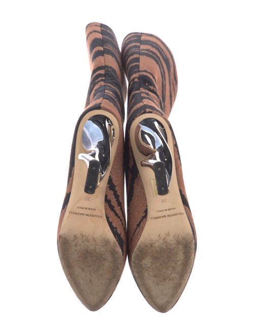 Brandon Maxwell Canvas Animal Print Boots