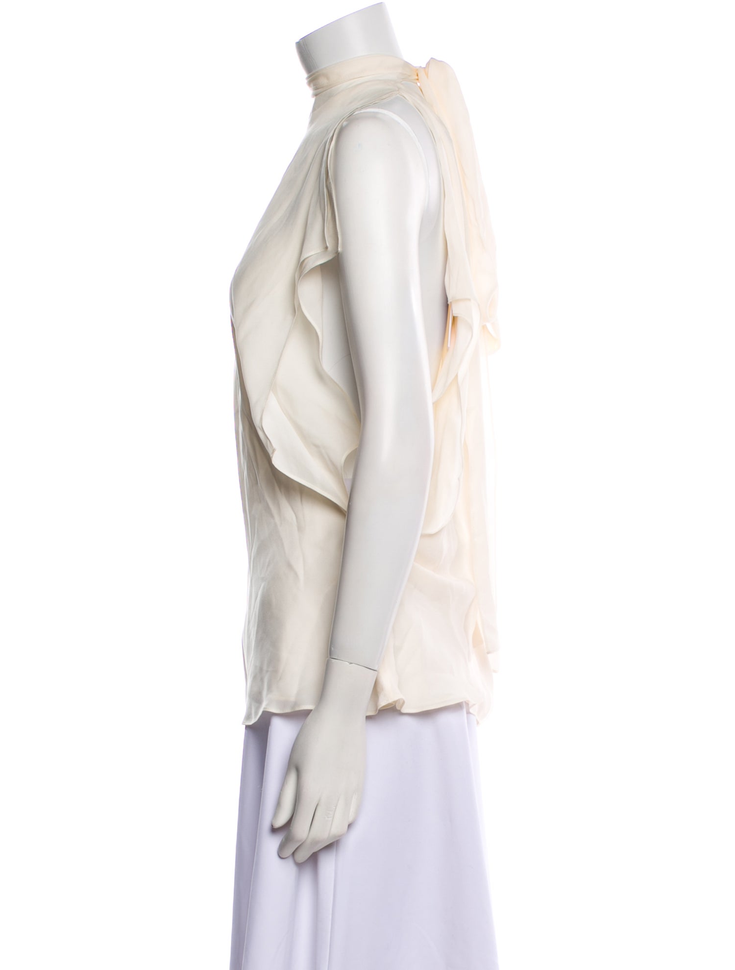 Brandon Maxwell Silk Mock Neck Blouse w/ Tags