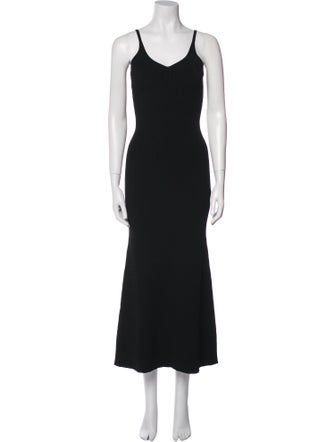 Brandon Maxwell V-Neck Long Dress