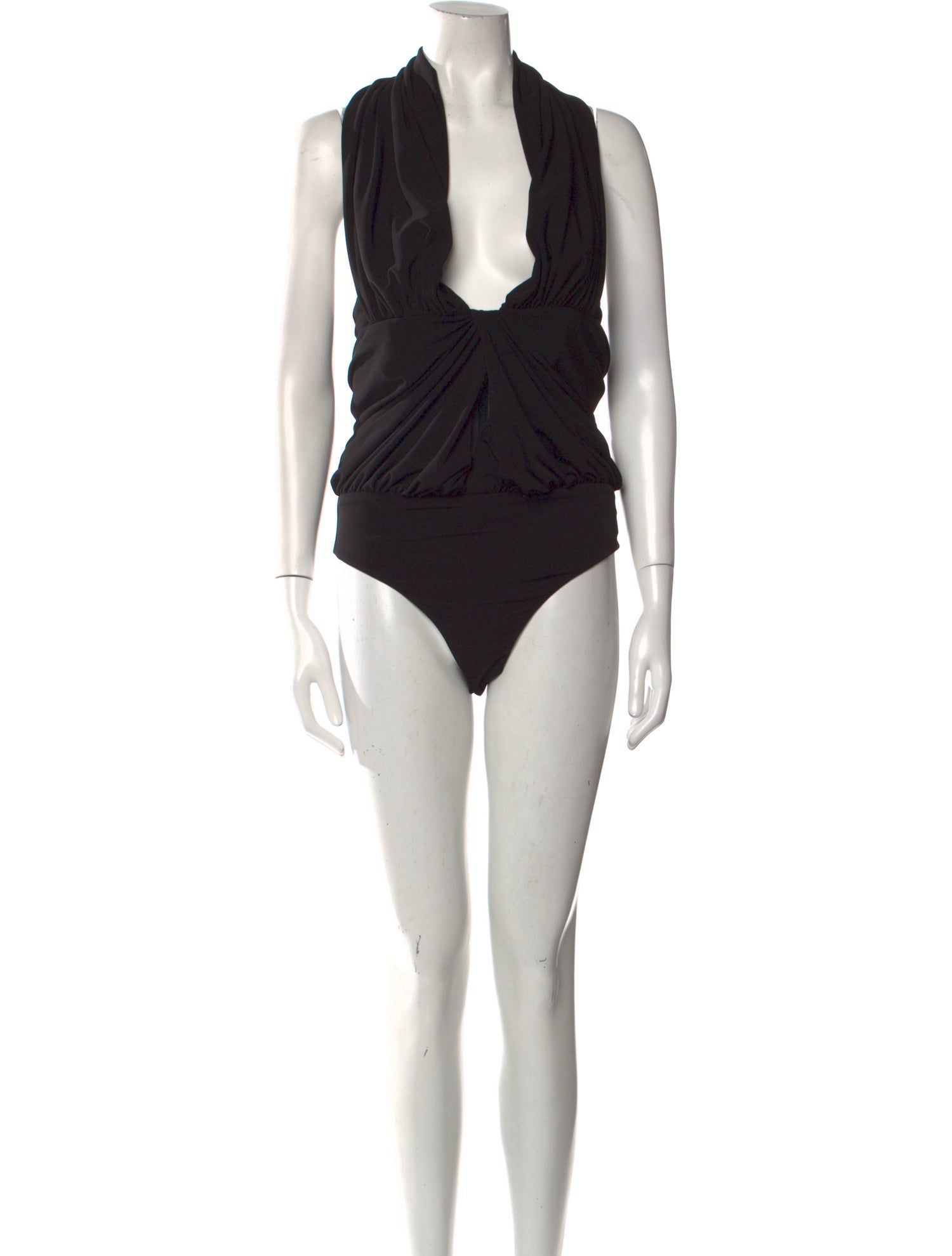 Brandon Maxwell V-Neck Sleeveless Bodysuit