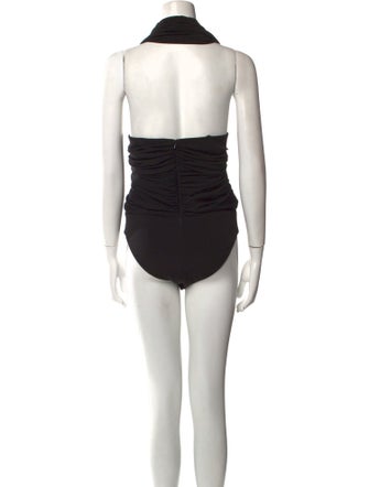 Brandon Maxwell V-Neck Sleeveless Bodysuit