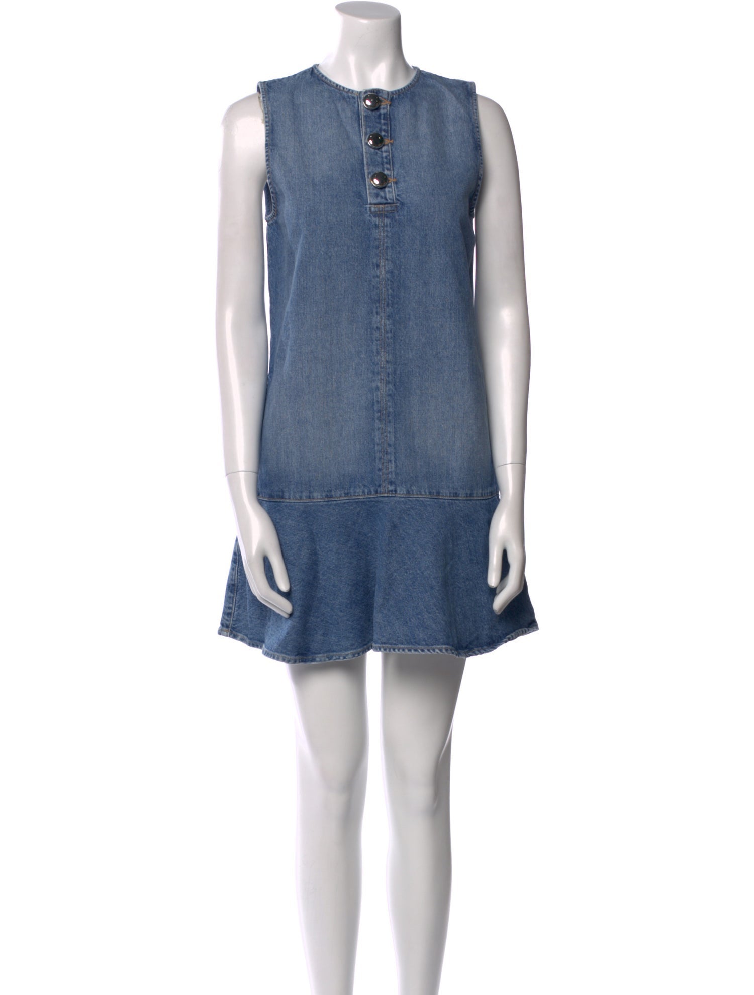 Brandon Maxwell Crew Neck Mini Dress