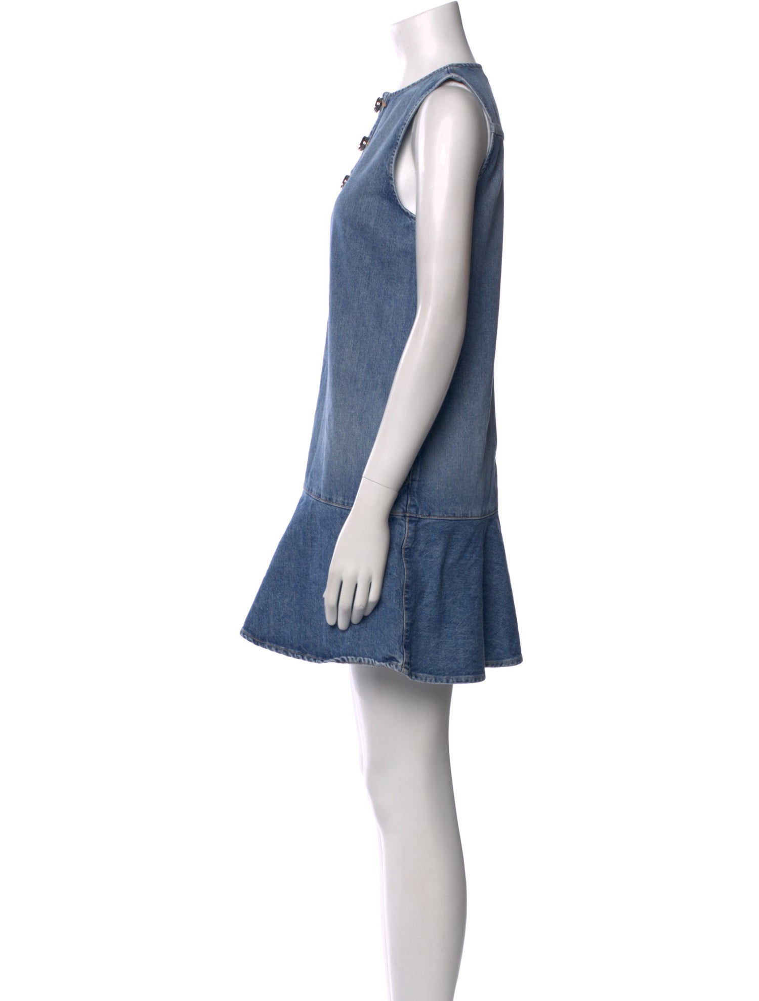 Brandon Maxwell Crew Neck Mini Dress