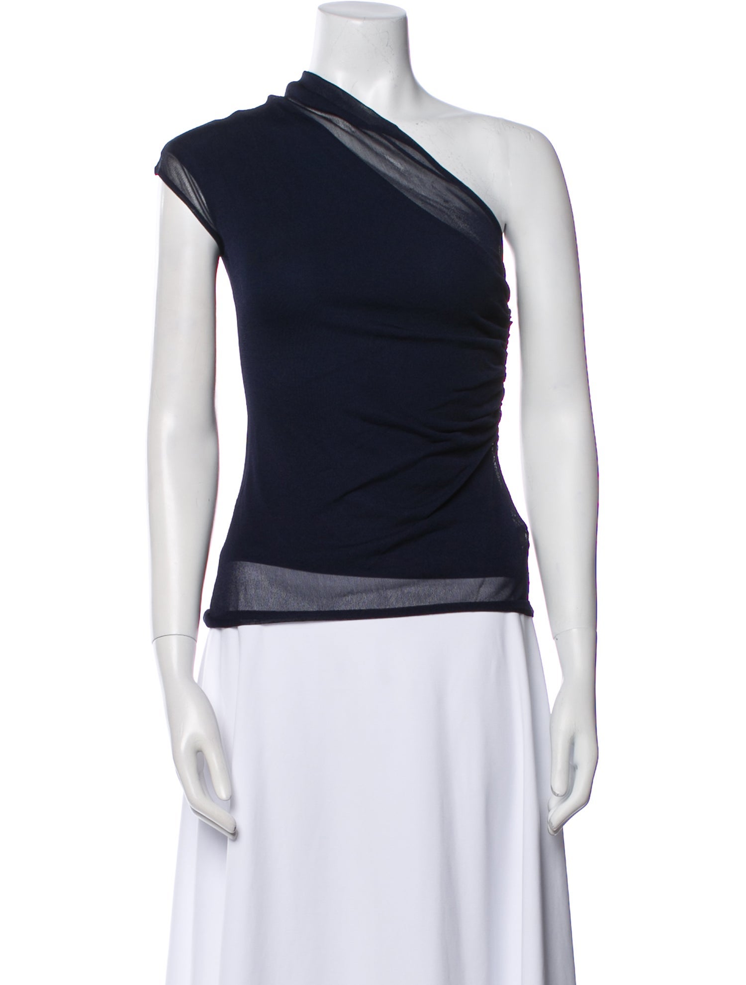 Brandon Maxwell One-Shoulder Sleeveless Top