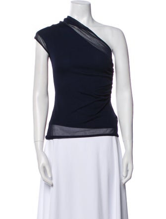 Brandon Maxwell One-Shoulder Sleeveless Top