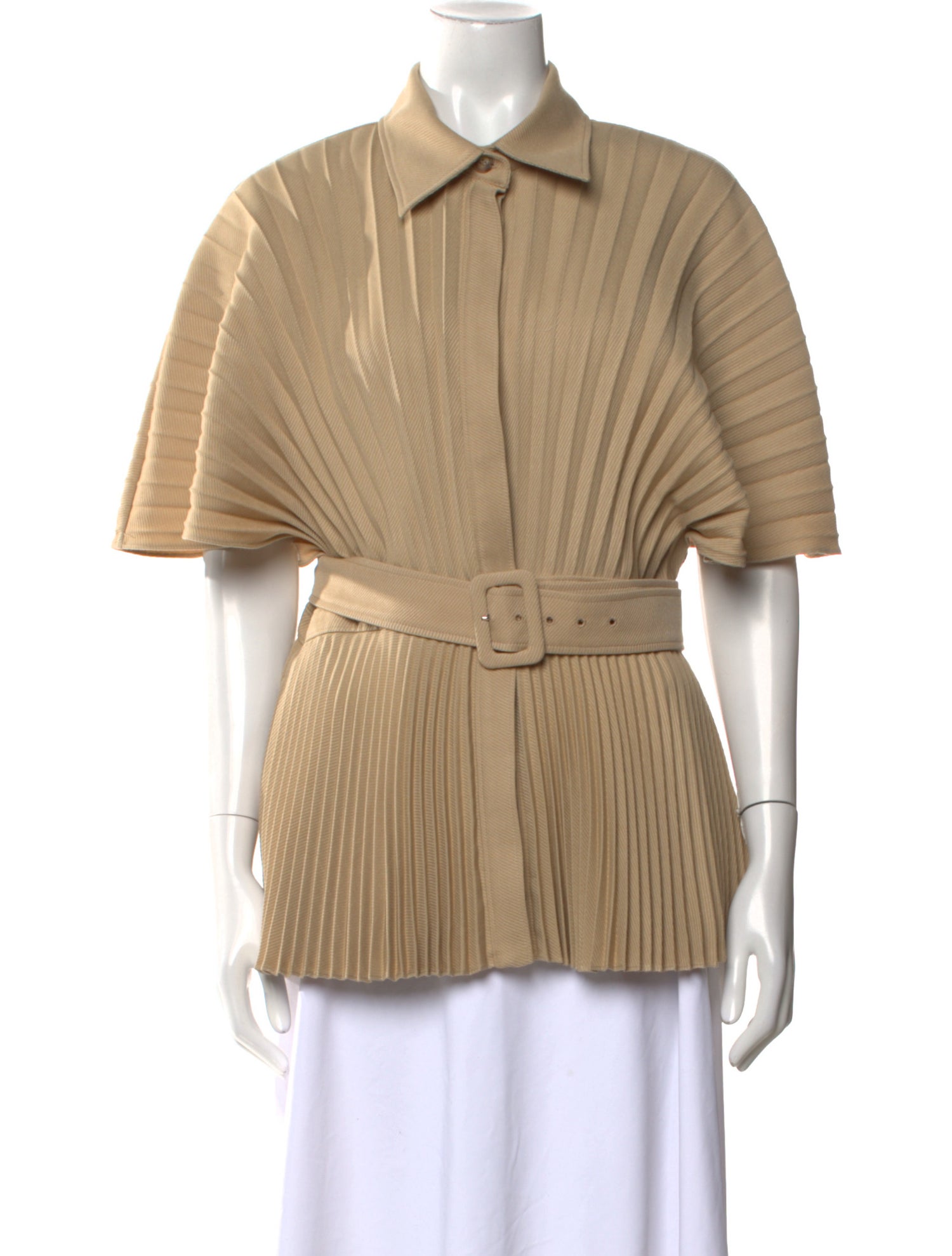 Brandon Maxwell Short Sleeve Button-Up Top w/ Tags