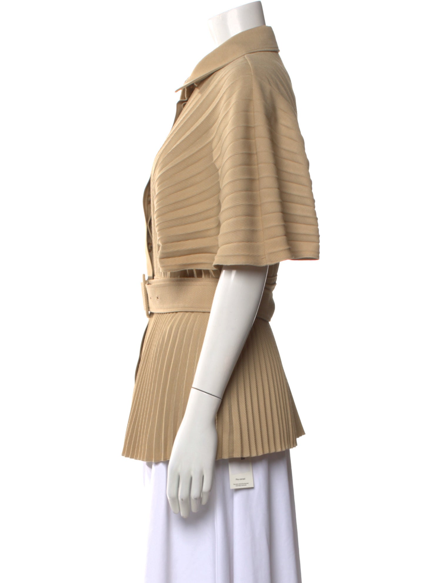 Brandon Maxwell Short Sleeve Button-Up Top w/ Tags