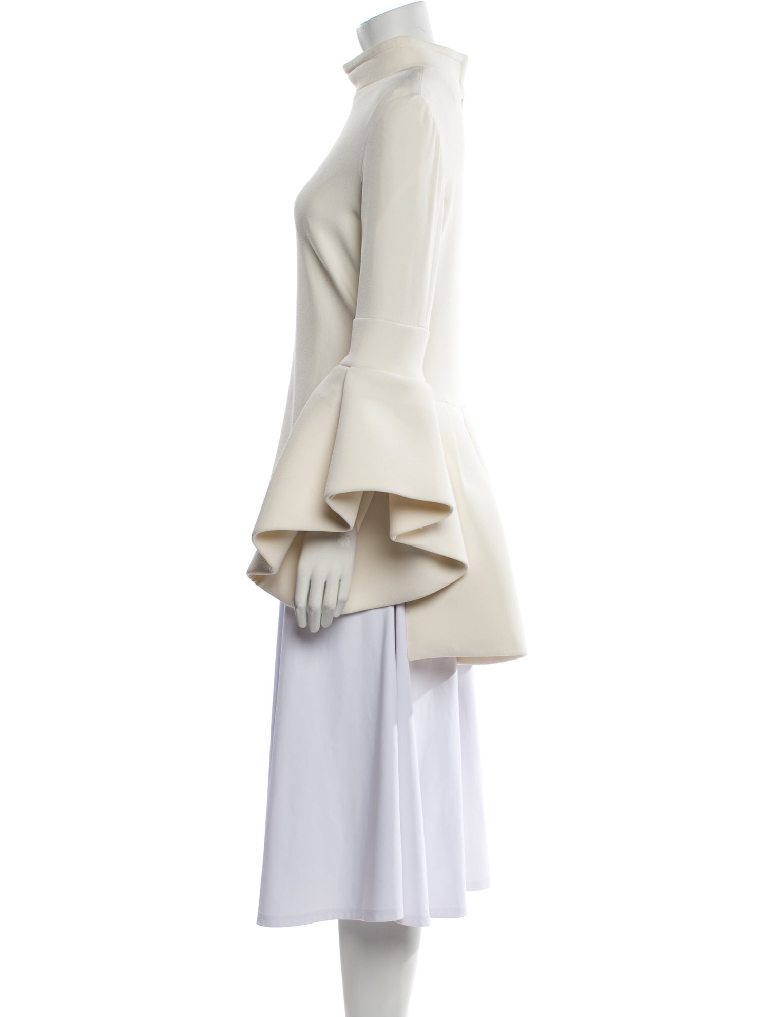 Brandon Maxwell Mock Neck Long Sleeve Top