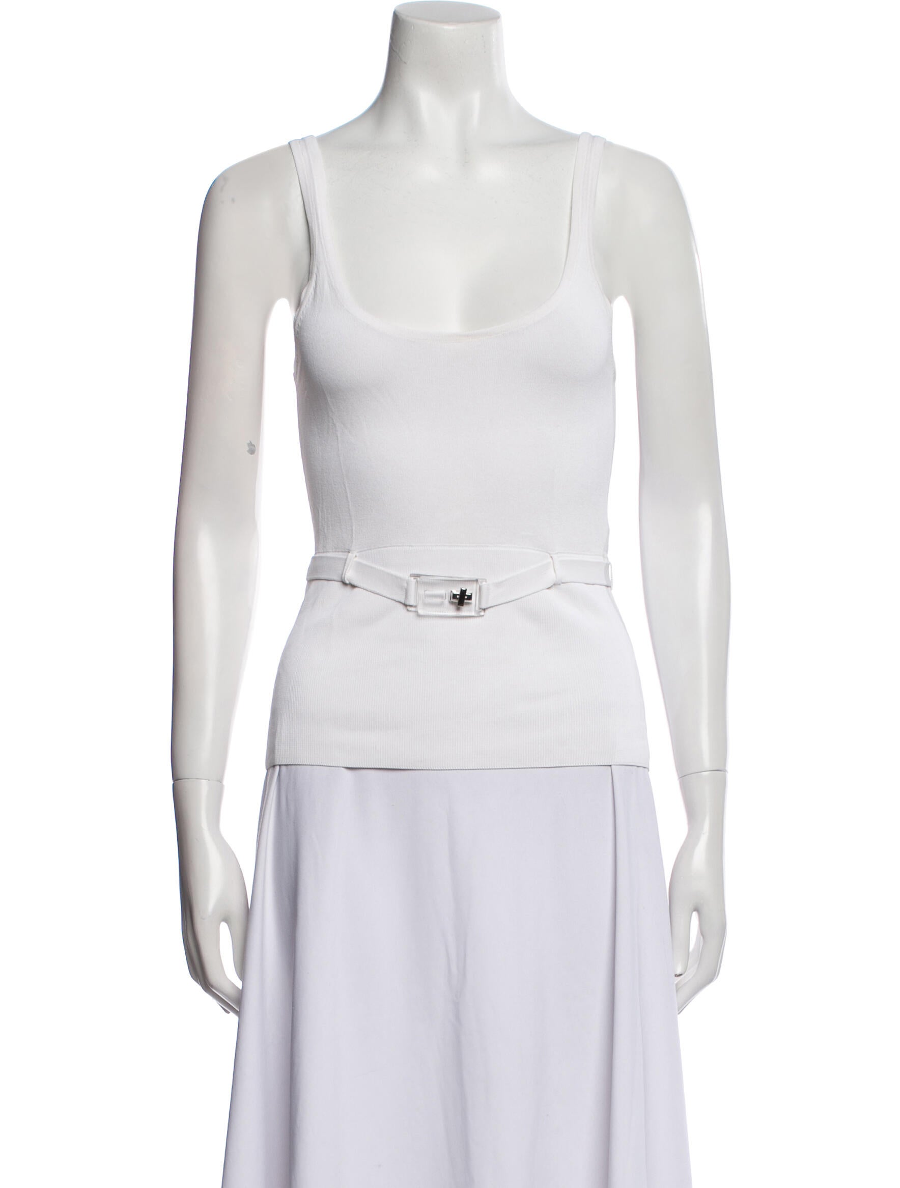 Brandon Maxwell Square Neckline Sleeveless Top