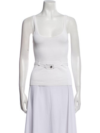 Brandon Maxwell Square Neckline Sleeveless Top