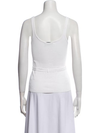 Brandon Maxwell Square Neckline Sleeveless Top