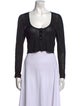 Brandon Maxwell Scoop Neck Long Sleeve Crop Top