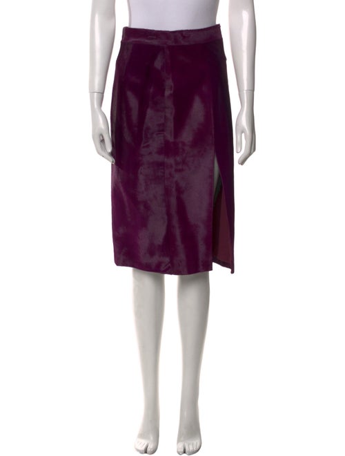 Brandon Maxwell Calf Hair Knee-Length Skirt