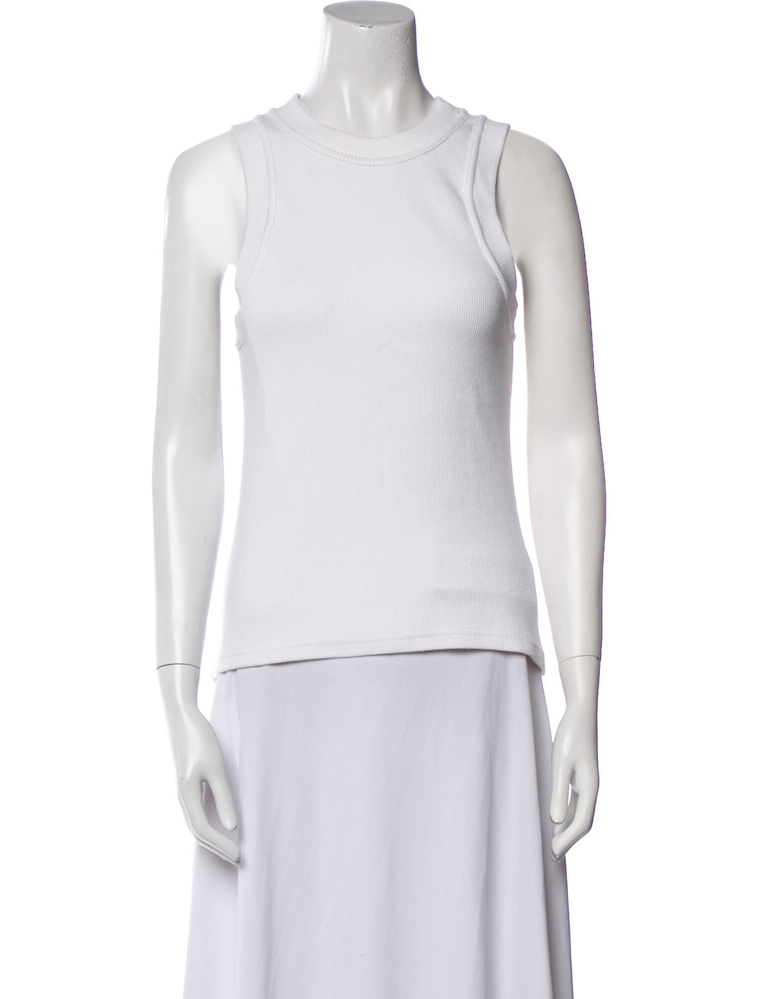 Brandon Maxwell Crew Neck Sleeveless Top