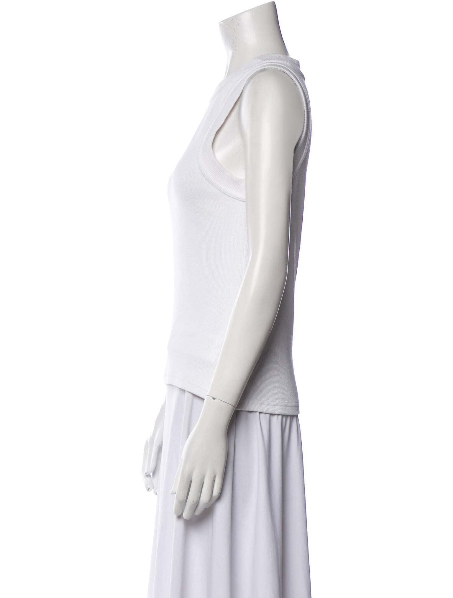 Brandon Maxwell Crew Neck Sleeveless Top