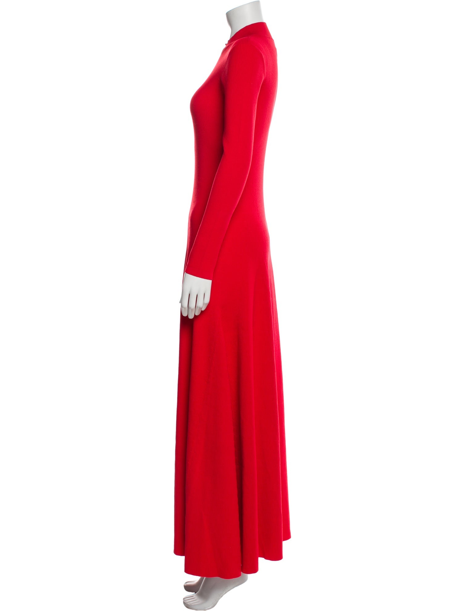 Brandon Maxwell Mock Neck Long Dress