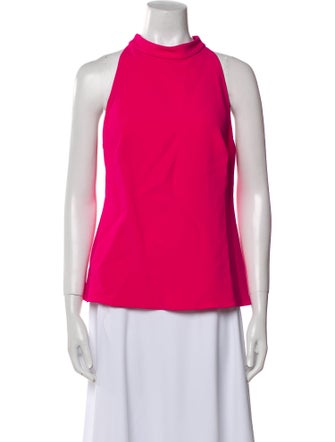 Brandon Maxwell Crew Neck Sleeveless Blouse