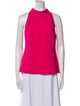 Brandon Maxwell Crew Neck Sleeveless Blouse