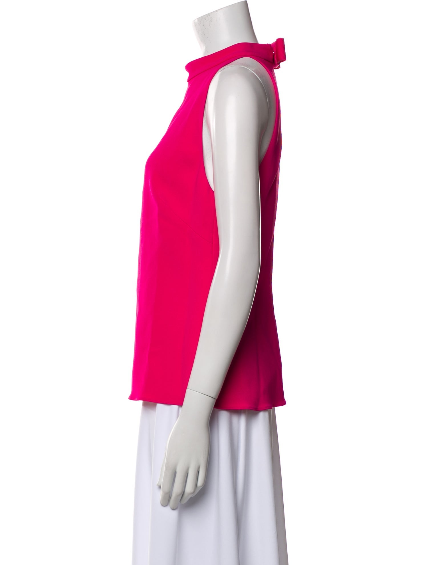 Brandon Maxwell Crew Neck Sleeveless Blouse