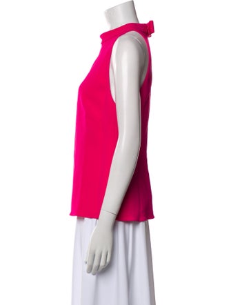 Brandon Maxwell Crew Neck Sleeveless Blouse