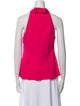 Brandon Maxwell Crew Neck Sleeveless Blouse