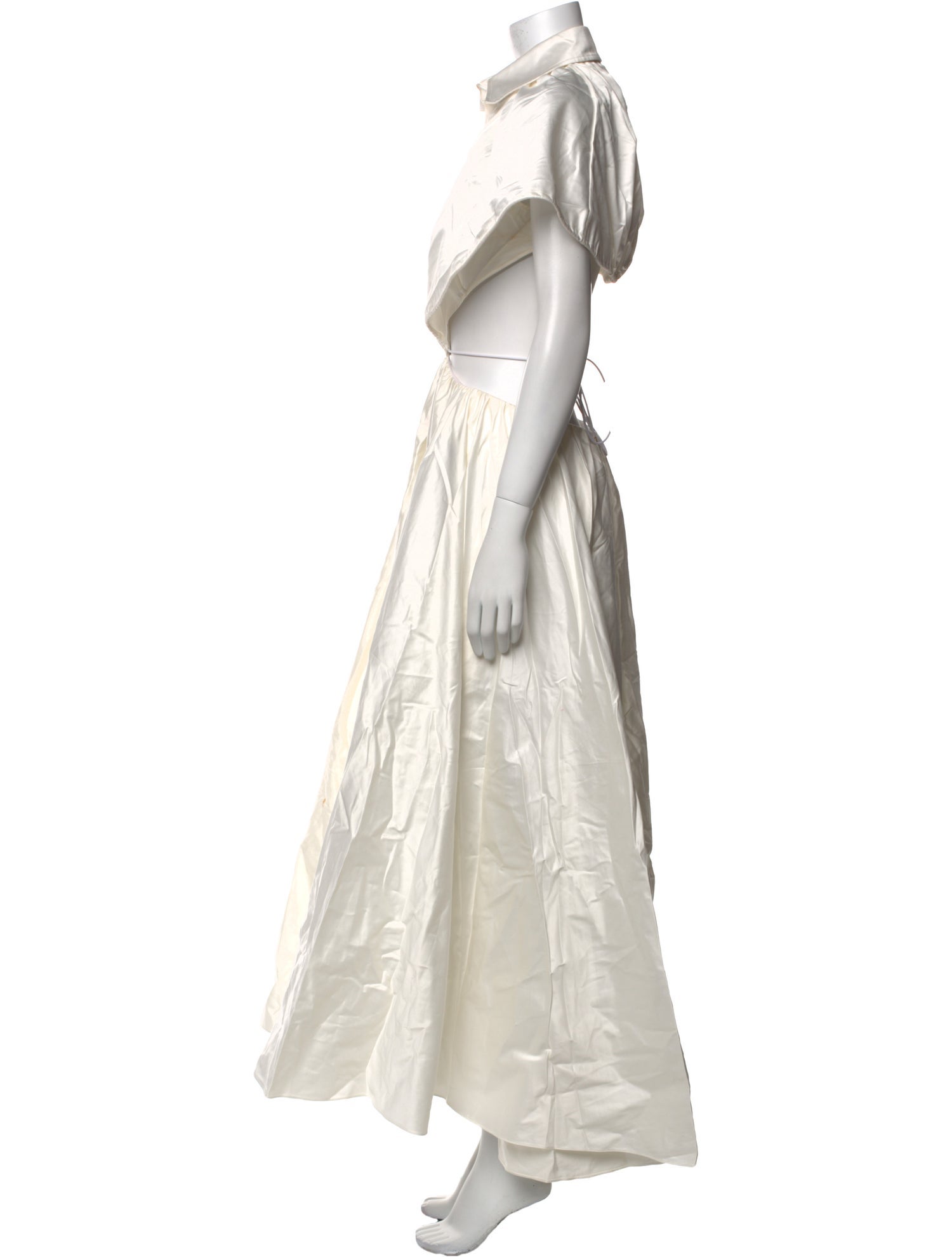 Brandon Maxwell Mock Neck Long Dress