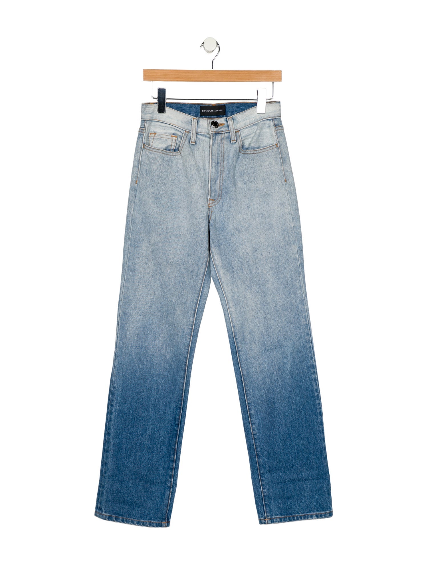 Brandon Maxwell High-Rise Straight Leg Jeans
