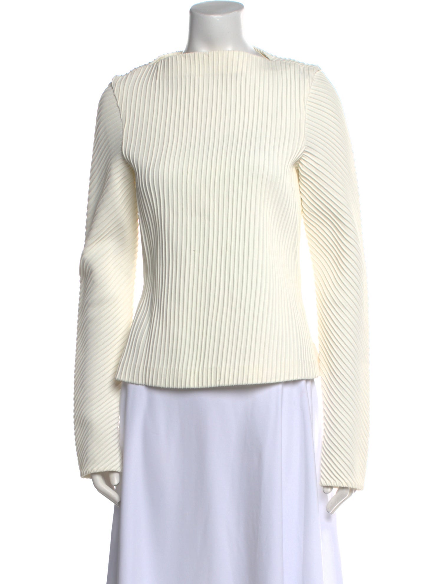 Brandon Maxwell Striped Crew Neck Top w/ Tags