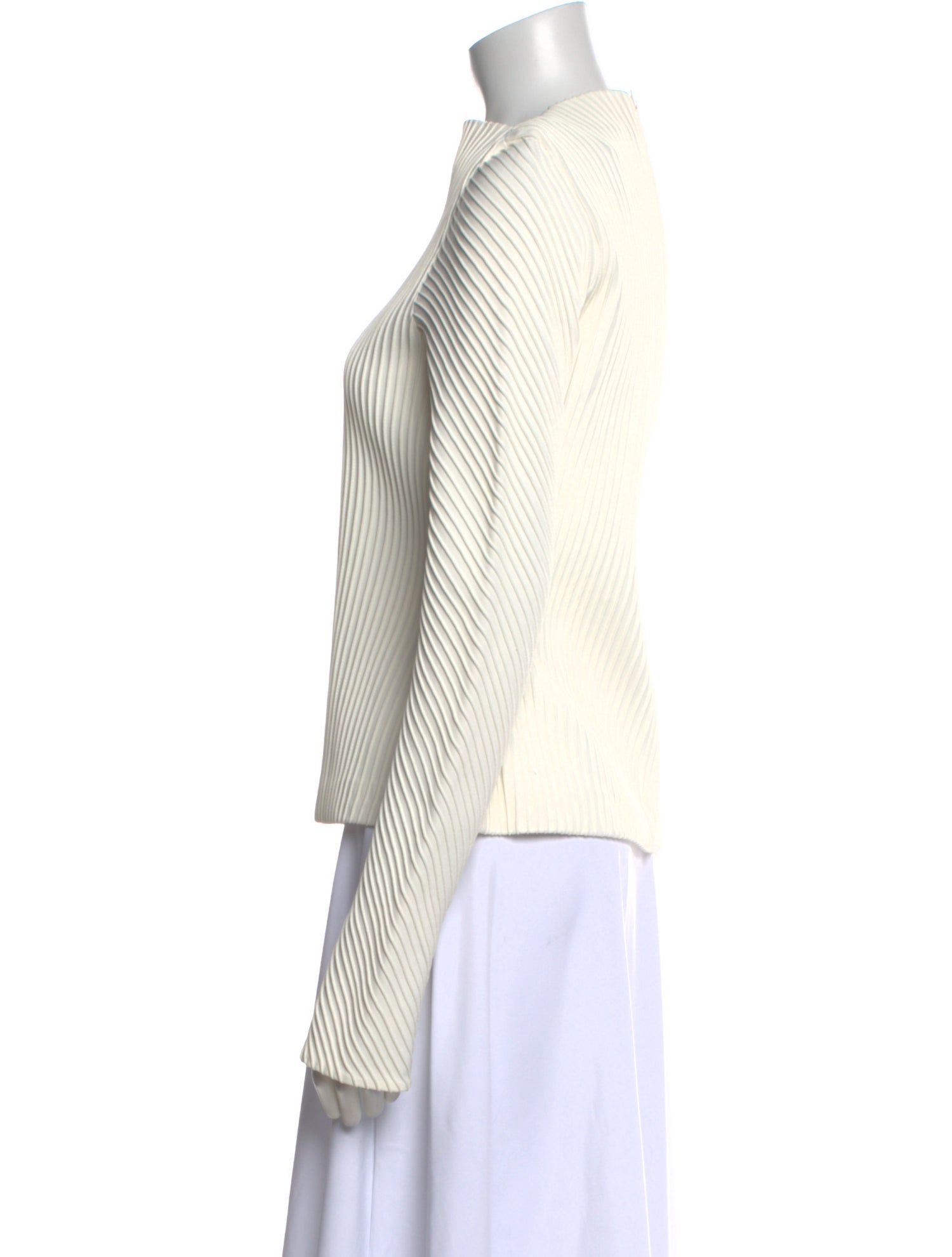 Brandon Maxwell Striped Crew Neck Top w/ Tags