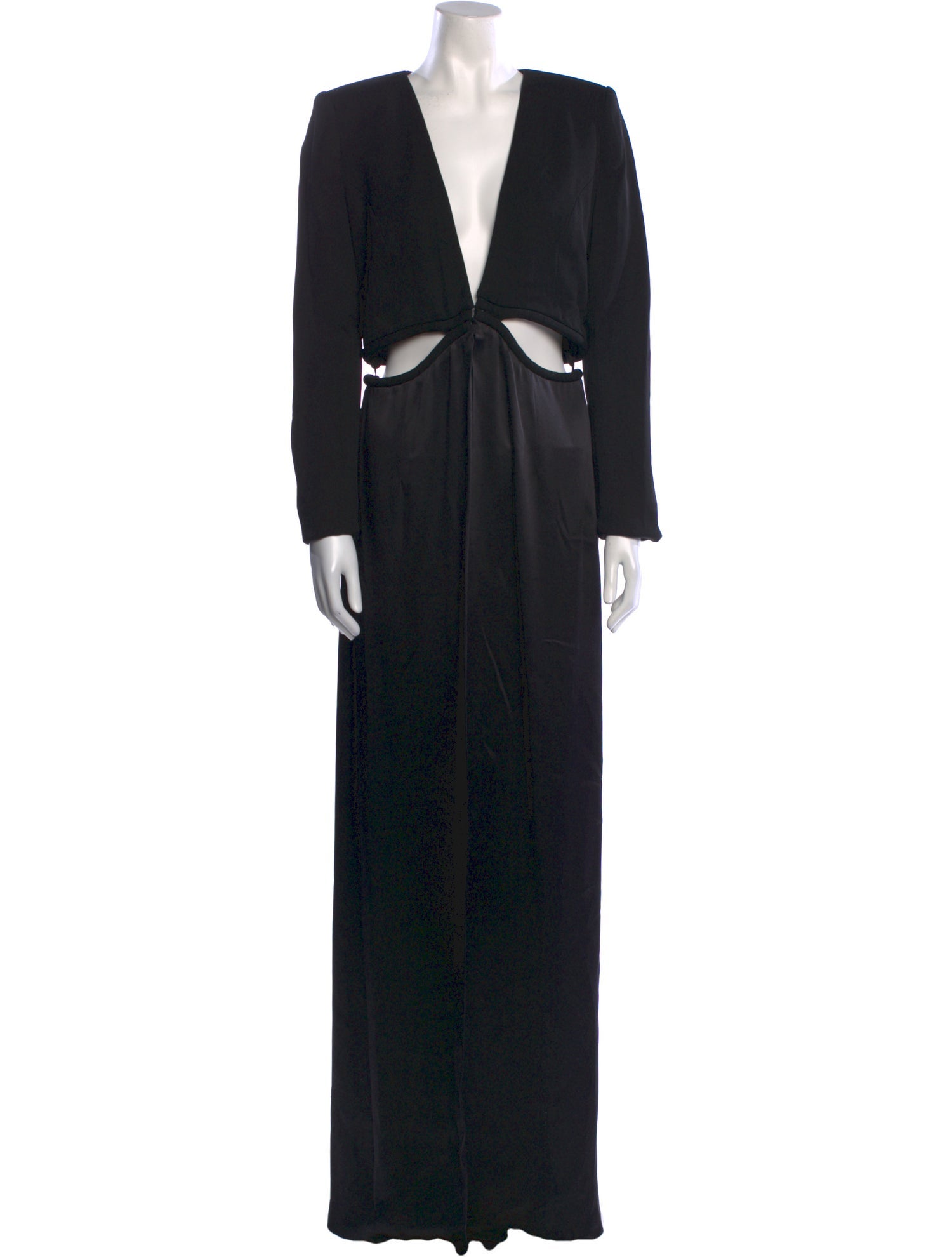 Brandon Maxwell V-Neck Long Dress