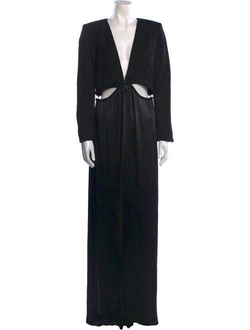 Brandon Maxwell V-Neck Long Dress